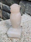 Vintage Degenhart Glass Owl Dirty Joe Pink Semi Opaque Uranium UV Glows Green — photo 9