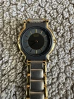 Vintage Seiko Ladies Watch 2P20-0A59 Silver and Gold Tone Black Dial New Battery
