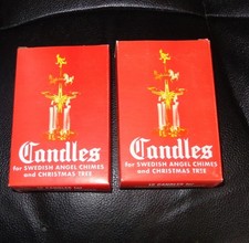 Vintage 4 Inch Red Candles Swedish Angel Chimes Christmas Tree 2 Box's - 12 NOS