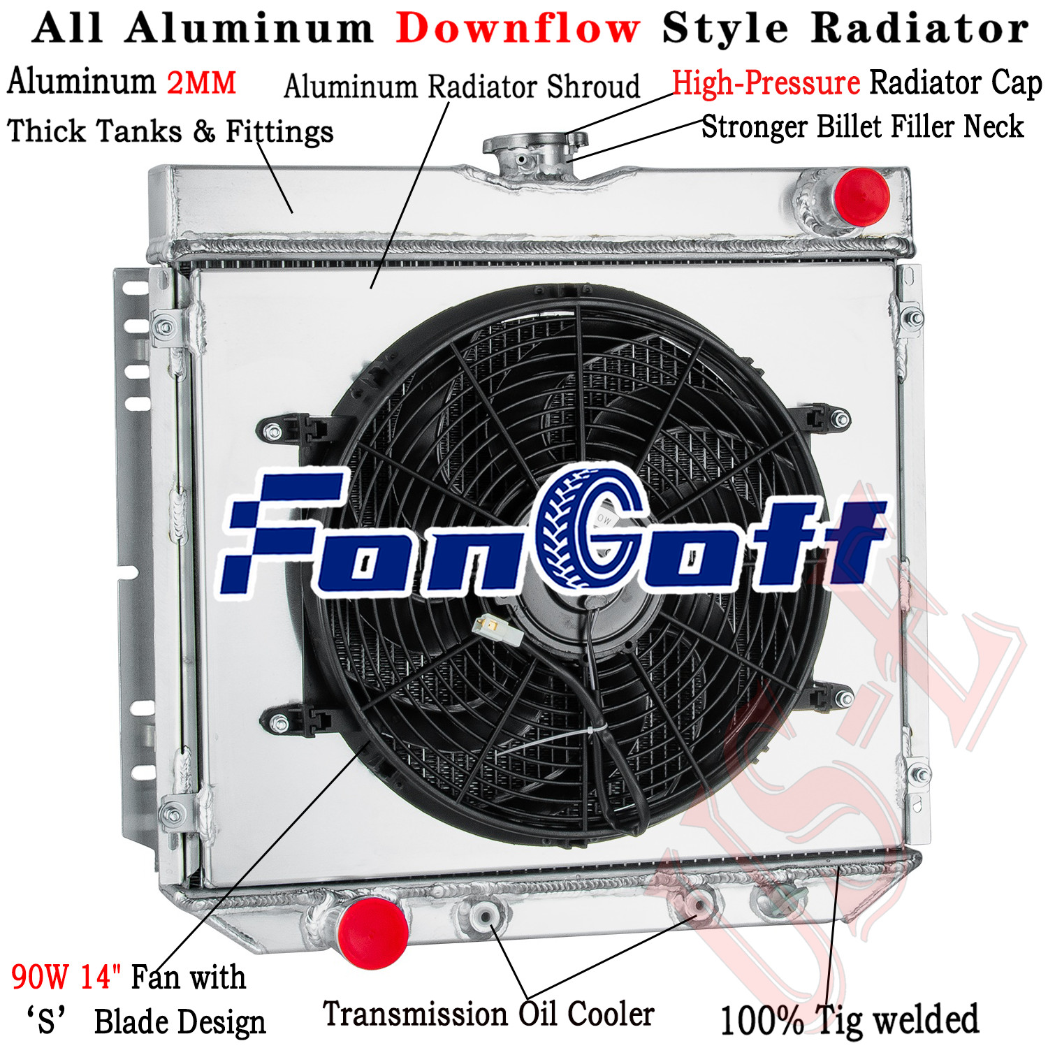 3 Row Radiator&Shroud&Fan For 63-1970 Ford Mustang Falcon Mercury Cougar Comet