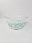 Vintage Pyrex 473 1 Qt Casserole Turquoise Butterprint 470-C Lid Cinderella USA