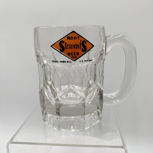 Vintage Stewart's Root Beer Drive-In Short Root Beer Heavy Glass Mug Free Ship