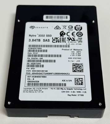 SSD Seagate Nytro 3,84 Terabyte, SAS 12g, gebraucht., getestet 100% Lebensdauer