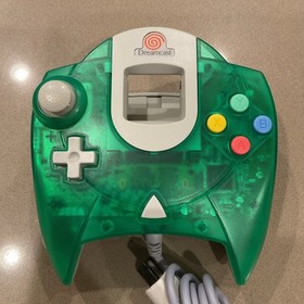 SEGA Dreamcast Controller Clear Green VMU Memory Card W Cap Lot OEM Official