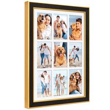 Anozie Suede 13.5X19.5 Picture Frame Display 9 Opening 4X6 Picture Frames