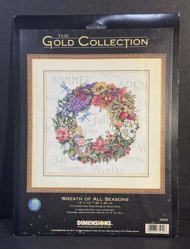 Dimensions Gold Collection Kit Wreath Of All Seasons Counted Cross Stitch #35040
