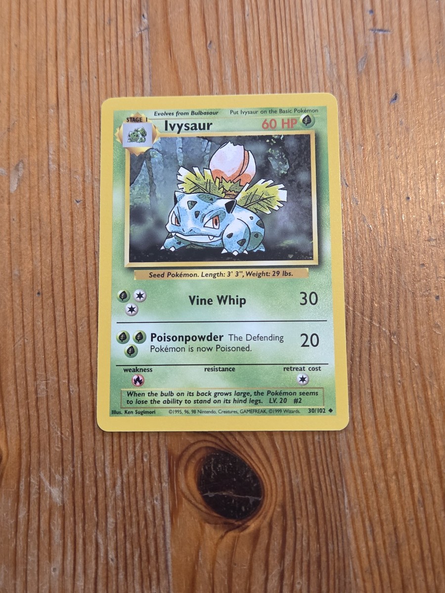 Wizards Ivysaur 30/102 Base Set Regular Uncommon Stage 1 60 HP
