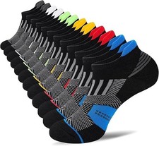 Mens Bamboo Ankle Socks with Heel Tab Low Cut Thin Athletic Performance 6 pairs