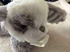 Raz-Buddy White Gray Plush Puppy Dog Lovey Baby Pacifier Holder Toy 6 Apr 2019