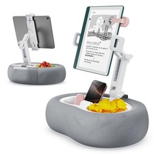 Tablet Kindle Pillow Stand Holder with 2 Trays Fit 4''-13'' Phone/Tablet/Kind...