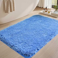 Blue Bathroom Rug Non Slip Bath Mat 31x19 Inch Soft Microfiber Washable Home