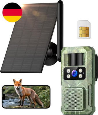 4G LTE Wildkamera Aussen Solar: 2.7K HD Überwachungskamera 8000Mah Akku - Farbe 