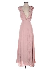 Reformation Peppermint Maxi Dress M Blush Bridal Wedding Wrap V-Neck Romantic