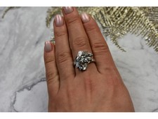 925 Sterling Silver Blue Spinel Ring Size 8