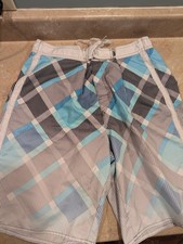 Joe Boxer Men Blue Swim Trunk Large Board Shorts Beach Mesh Pockets Stretch Surf