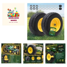 8 Tire and Wheel Assembly 2 Pack,Flat Free Lawn Mower Tires with Rim, Solid R...
