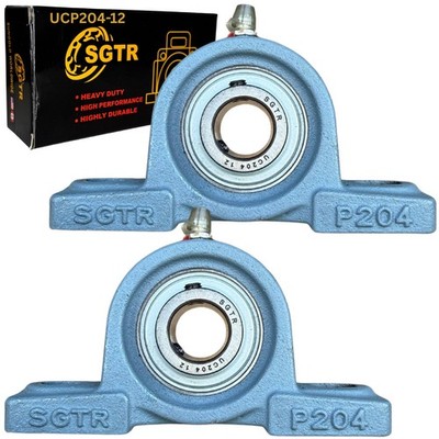 (2 Pack) Premium Heavy Duty UCP204-12 Pillow Block Bearing, 3/4 inch Bore