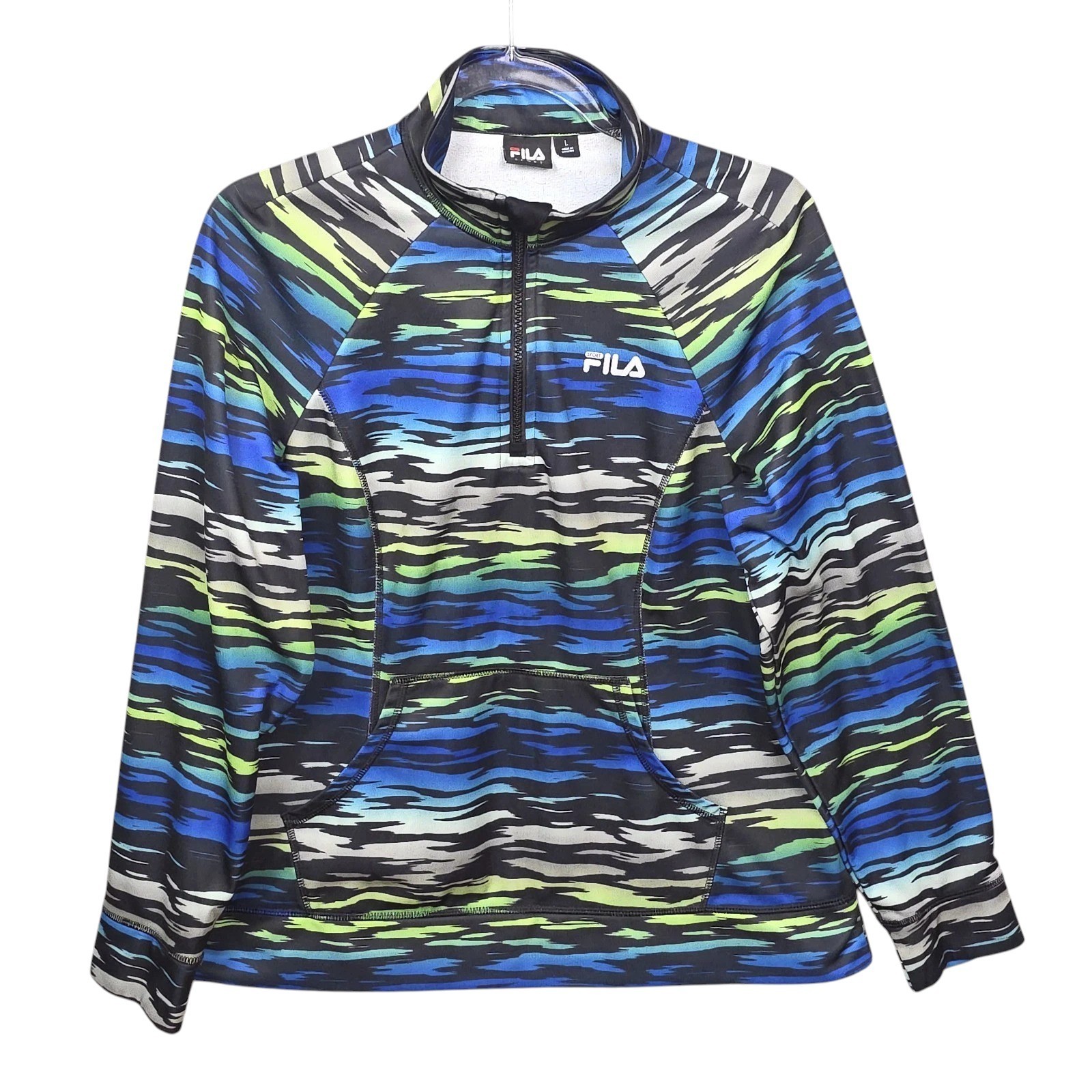 Fila Pullover 1 4 Zip Giacca Grande Manica Lunga Pile Sportivo Corsa