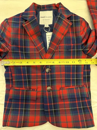 Janie & Jack Boys Blue/Red Plaid Jacket Blazer Size 5 - Picture 4 of 6