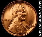 1938-S Lincoln Wheat Cent- Red- Choice Gem Brilliant Uncirculated Luster #i9114