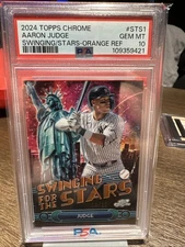 2024 Topps Chrome Swinging For The Stars Aaron Judge /25 Orange Parallel PSA 10