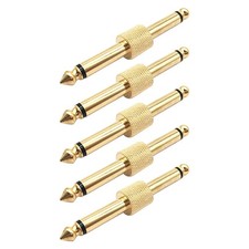 5 Set New 6.35mm male to male Mono audio adapter With gold plated design
