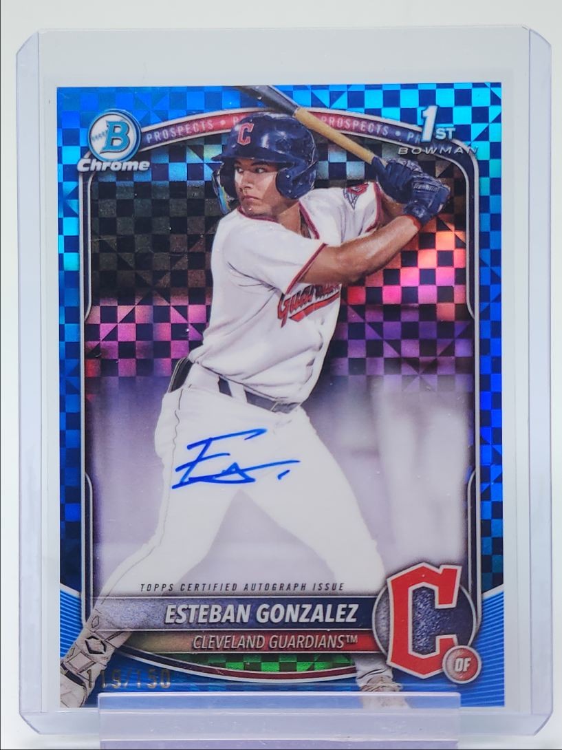 ESTEBAN GONZALEZ 2025 BOWMAN CHROME 1ST BLUE X-FRACTOR AUTO /150 Q0902