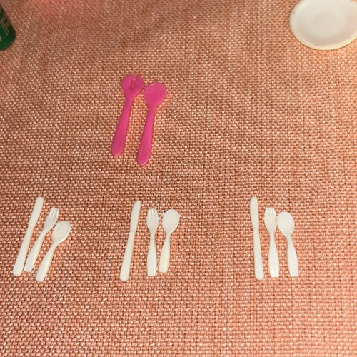 Barbie Mattel Dishes Pots Cups Plates Utensils Dream House Lot of Pink White - Picture 7 of 12