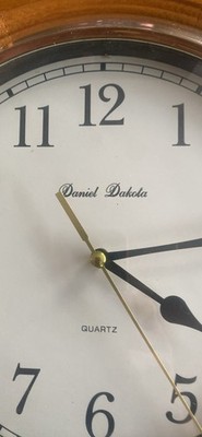 Vtg 90's Daniel Dakota Octagon Wall Clock Wood Frame Quartz