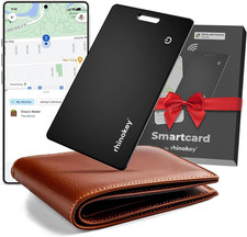Rhinokey  Wallet Tracker Card, Android Only 0.07in Slim Rechargeable...