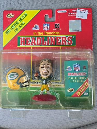 BRETT FAVRE HEADLINERS 1998 LIMITED EDITION IN THE TRENCHES SERIES FIGUR NEU - Bild 1 von 2
