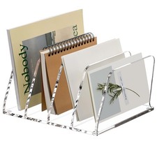 Best SANRUI Acrylic Desk File Sorter Organizer Holder 4-Section Clear Vertical