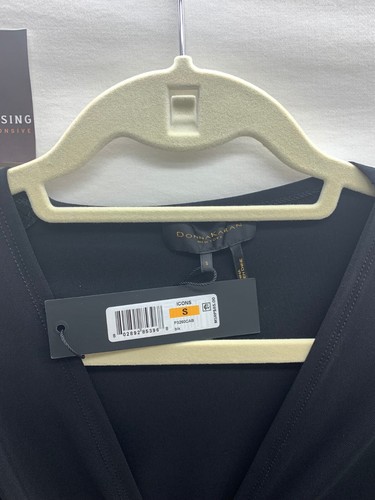Camisa Top Donna Karan Negra Cuello Manga Corta Talla S - Imagen 3 de 6