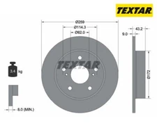 2pcs Brake Disc Pro Textar 92308303 for Suzuki Swift IV
