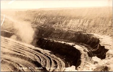 Real Photo Postcard Open Pit Mine in Chisholm, Minnesota