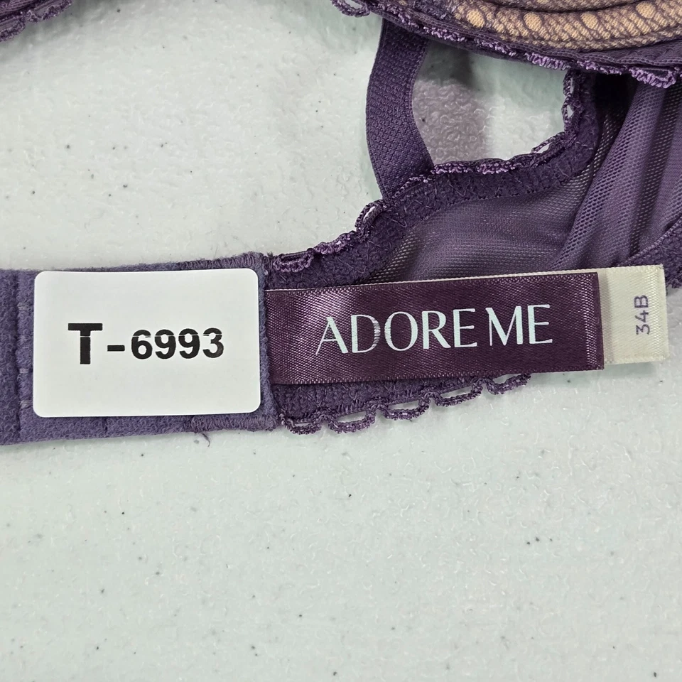 Sujetador Adore Me para mujer 34B púrpura encaje Kimmy Balconette con aros volantes Foto 2 de 4