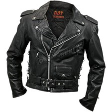 Hot Leathers Mens Classic Leather Motorcycle Jacket Size 58 Hot Leathers Mens Classic Leather