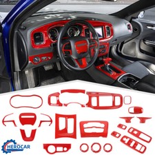 Red Center Navigation Dash Panel Cover Trim Kit For Dodge Charger Accessories