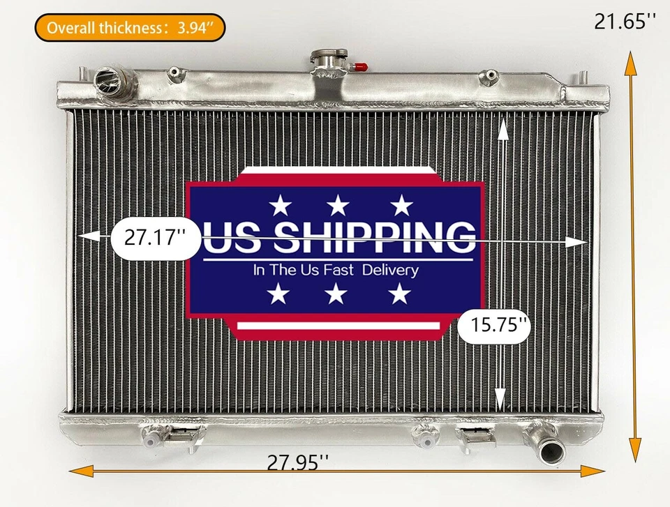 For Nissan Maxima 2000-2003 01/Infiniti I30 I35 3.0/3.5L V6 02 Radiator Aluminum - Изображение 2 из 4