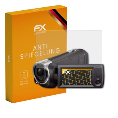atFoliX 3x Displayfolie für Sony HDR-CX405 Schutzfolie matt&stoßfest Folie