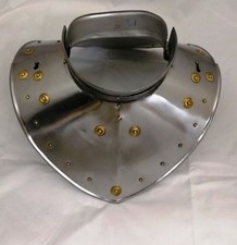 GORGET NECK ARMOR WITH BRASS ACCENT - MEDIEVAL ARMOR - MEDIEVAL KNIGHT