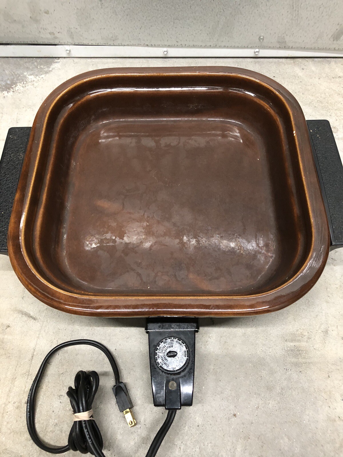 Sunbeam Crocker Frypan Electric Skillet Crock Insert Harvest Gold High