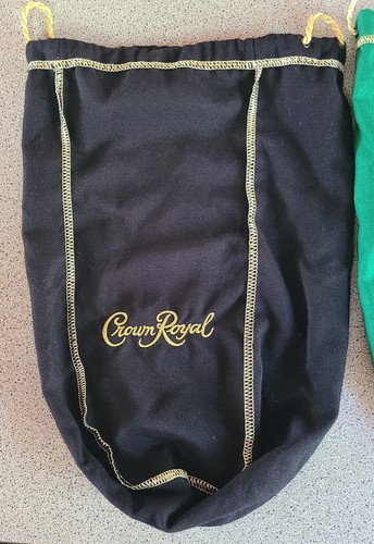 Lot of 7 Crown Royal Purple, Green & Black Drawstring Bags - 3 Sizes - Picture 2 of 5