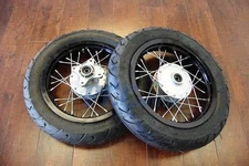 12" DRUM BRAKE WHEEL SET W/ MOTARD TIRES 12MM Bearing Chinese Dirt Bike WMS02 