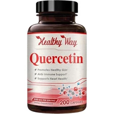 Pure Quercetin 500mg Supplement 200 Capsules for Cardiovascular Support
