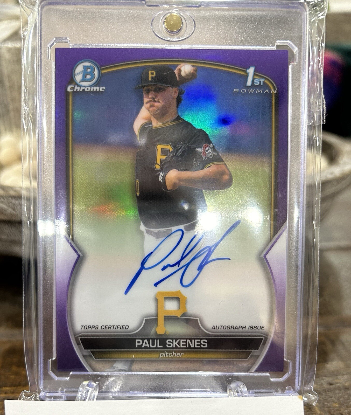 2023 Bowman Draft Chrome Paul Skenes 1st  Purple Refractor Auto /250 #CDA-PS