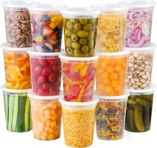 40 Sets 32 oz. Plastic Deli Containers with Lids, Sealed Food Storage Containers