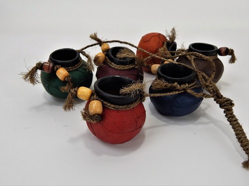 6 Multi Color Pot Mexican Pot Wind Chime - Picture 5 of 7