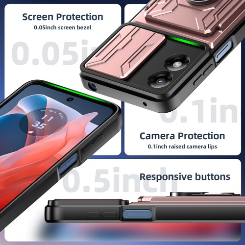 Funda tipo billetera a prueba de golpes con soporte + vidrio templado para Motorola Moto G Play 2024 - Imagen 68 de 83
