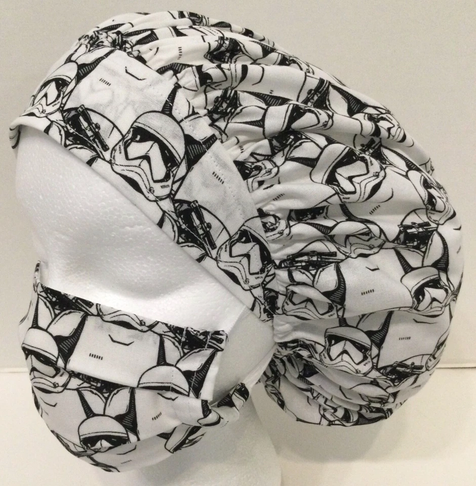 Star Wars Storm Troopers Medium Medical Bouffant Scrub Cap Surgery Hat Mask Set - Image 4 of 4